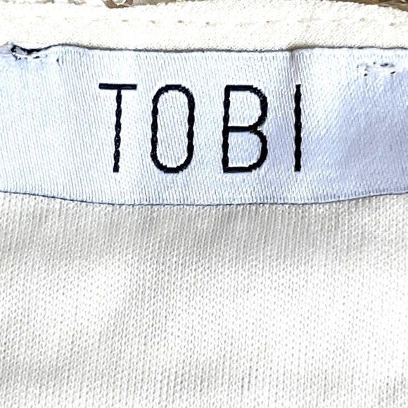 Tobi Kari Ivory Sequin Metallic Geometric Stripe Mini Skirt Size XS NWT - Picture 6 of 8